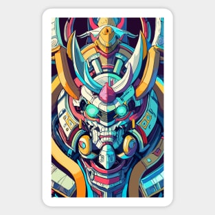 Mecha Oni Samurai Mask Sticker